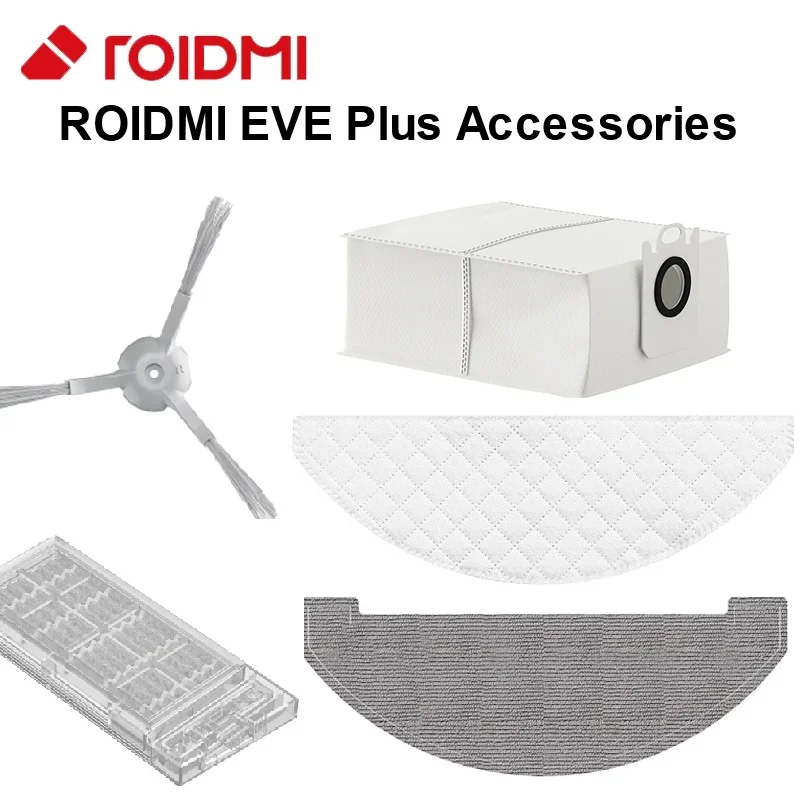 

Original ROIDMI EVE Plus Vacuum Cleaner Parts Dust Bag Mop Rolling Brush Filter Side Brush Disposable Mop Accessories