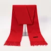 Plain Red Cashmere Scarf Winter Tassels Shawls Chinese Spring Festival Scarf Lady Soft Wraps Warmer Scarves Pashmina Scarf Cape 5