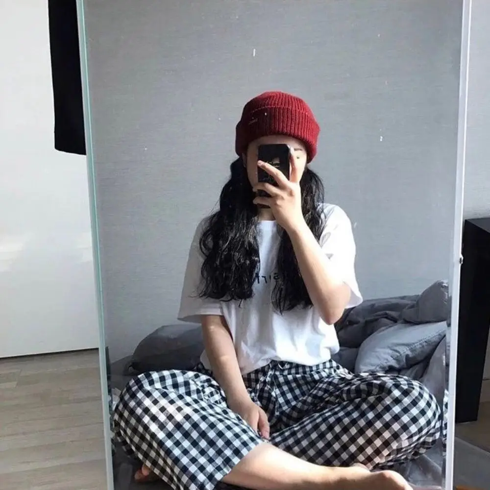 Lässige Strickmützen im koreanischen Stil mit Flansch, kurze Hip-Hop-Mütze, warme Fischermützen für Herbst und Winter – Detail 3