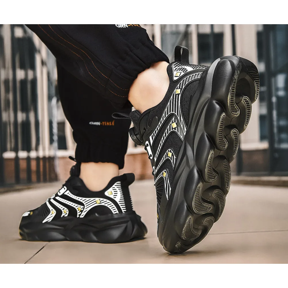 Sports new ultra light rubber running with rotating buttons fashionable and versatile casual shoes comfortable Outdoor  Trainers Sports Sneakers_voghion.com