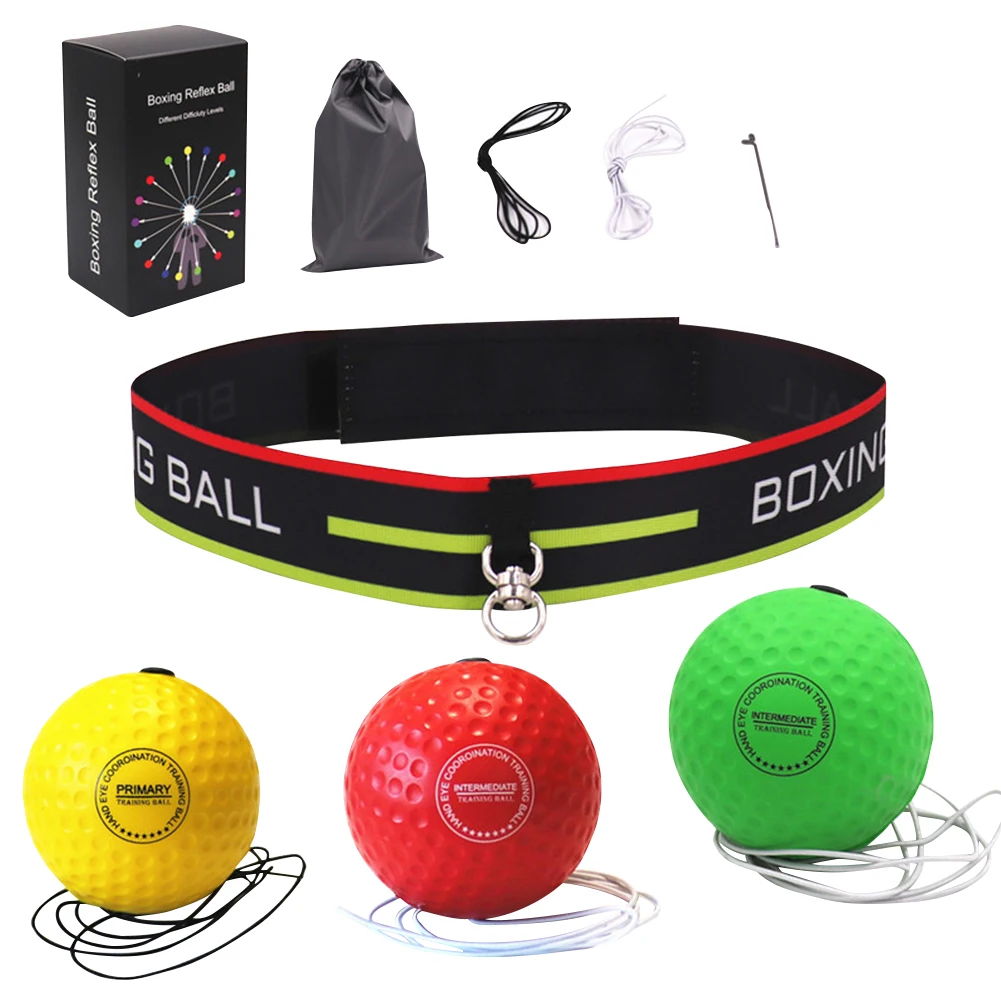Head-Mounted Boxing Reflex Ball Raising Reaction Sanda Training Ball Adjustable Set Portable Lightweight for Party Entertainment