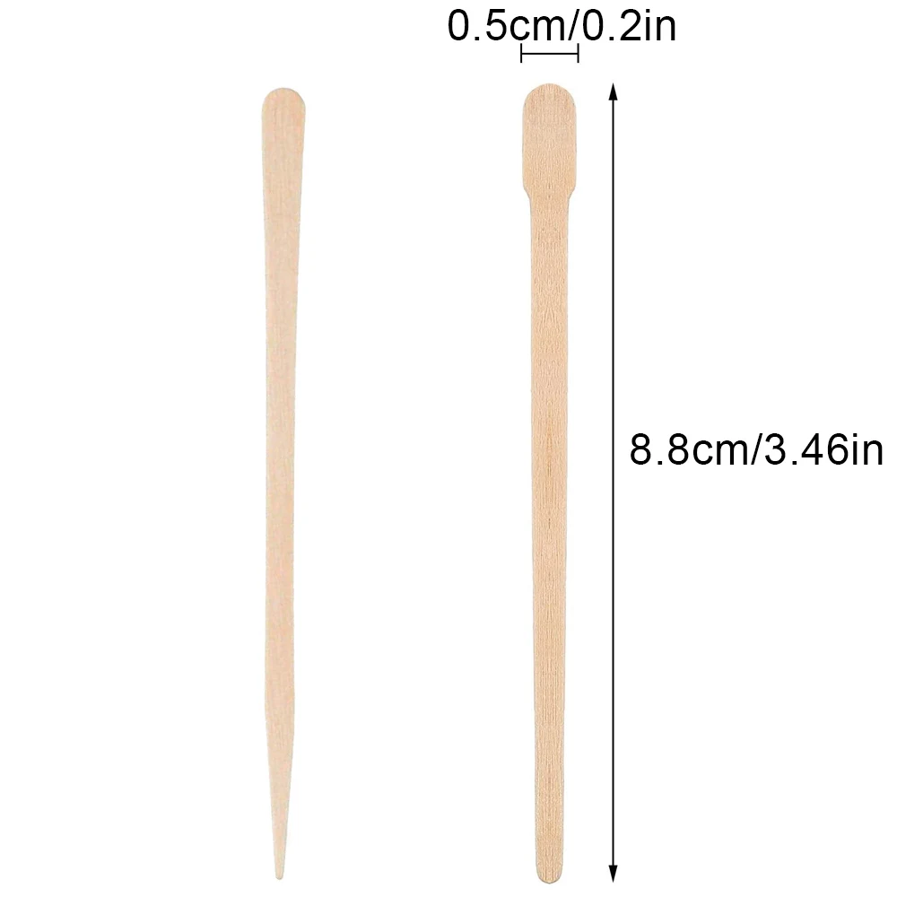 100PCS Woman Wooden Hair Removal Stick Disposable Depilation Spatula Wax Sticks Wood Face Eyebrows Waxing Spatula Beauty Tool 6
