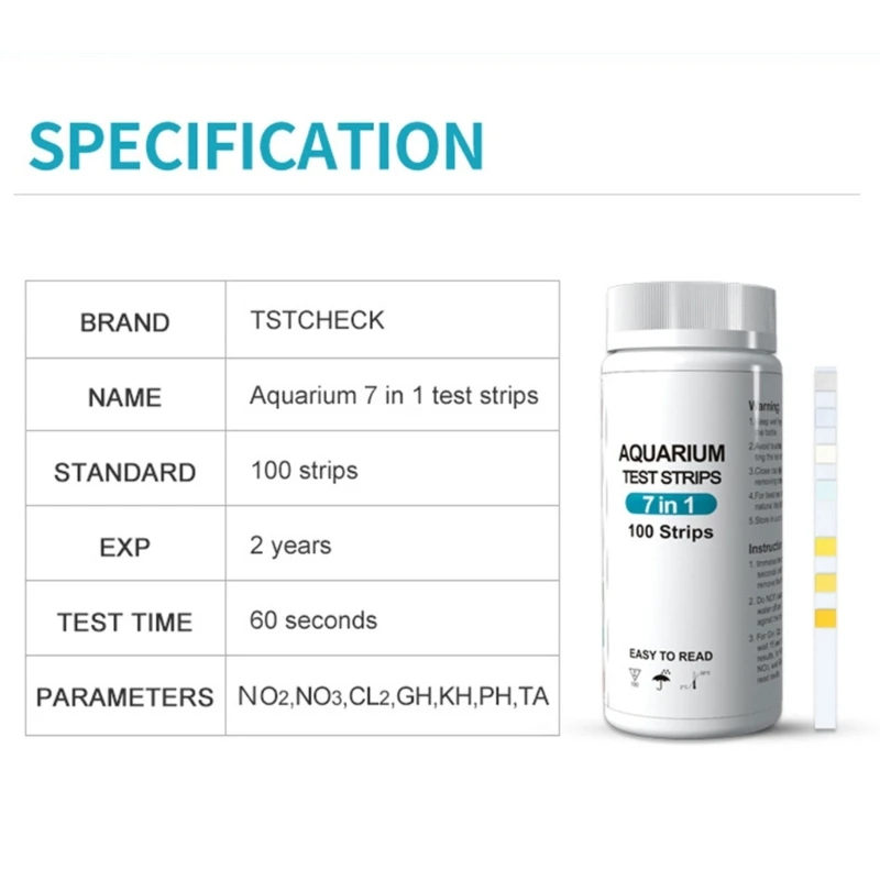 

7 in 1 Drinking Water Test Kits 100 Strips Quality Test Tap Water Easy Testing for Hardness PH Value