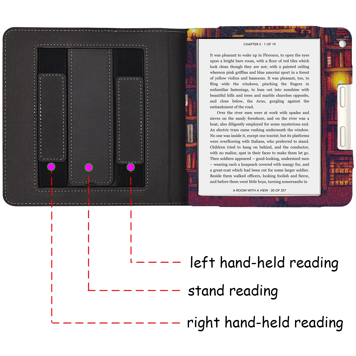 Suporte para Kobo Libra Liberação de 2023-capa de Couro Premium do Plutônio com Alça de Mão Dupla do Sono Automático Wake para Kobo Libra 2 - Imagem 2