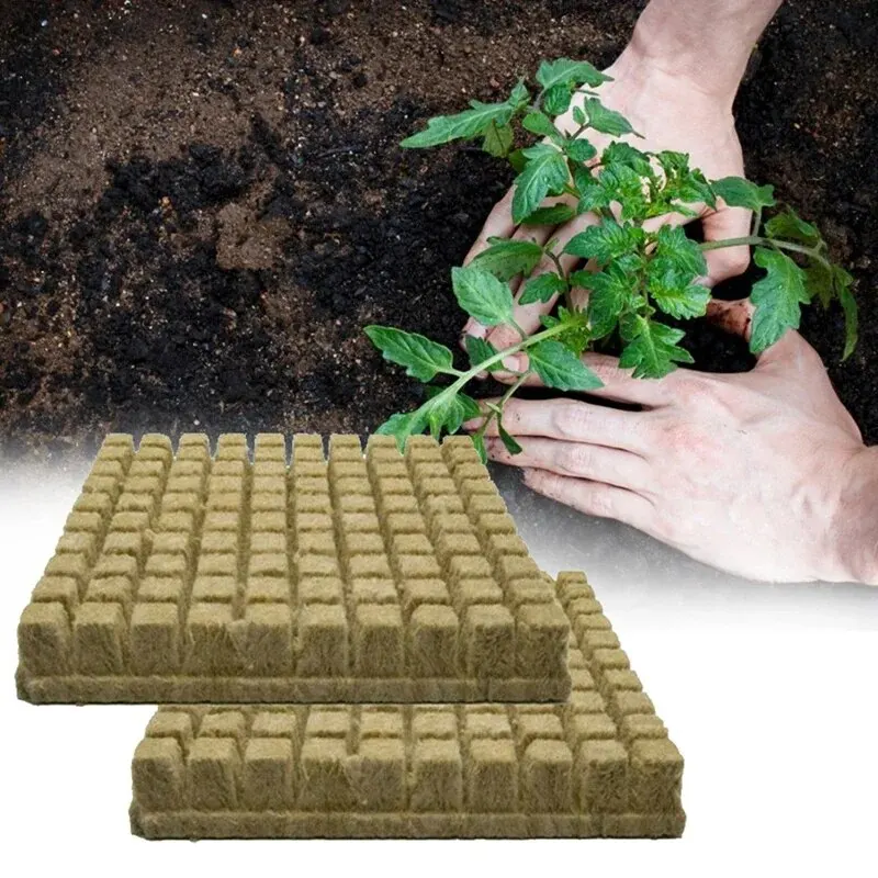 Hydroponic grow media cubes 50pcs 25x25x25mm Stonewool Hydroponic Grow Media Cubes Plant Cubes Soilless Substrate Seeded Rock Wool Plug Seedling Block