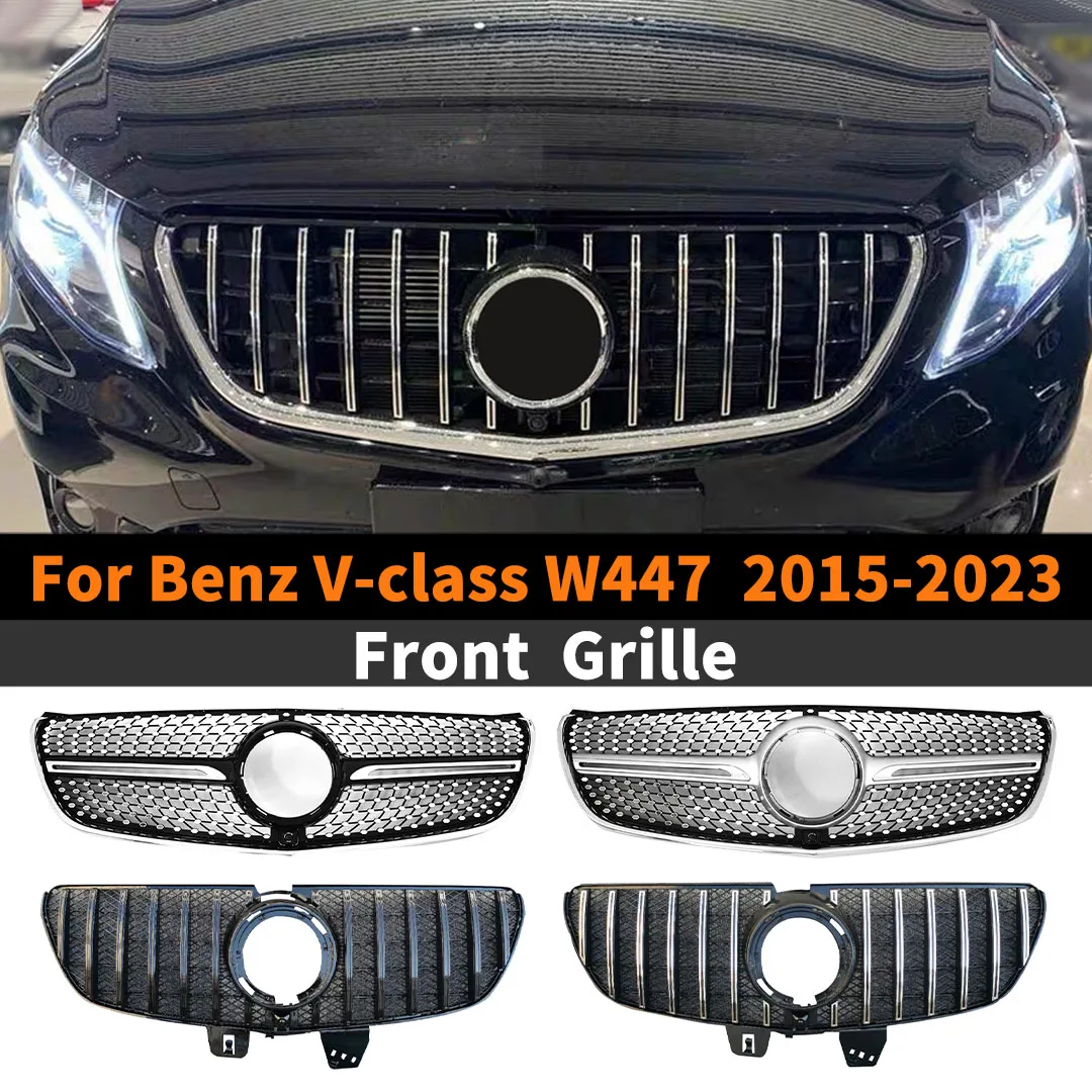 

Front Inlet Grille Bumper Grill Middle Grid Mesh Tuning Part For Mercedes W447 Benz V Class 2015-2023 GT Diamond Style Refit