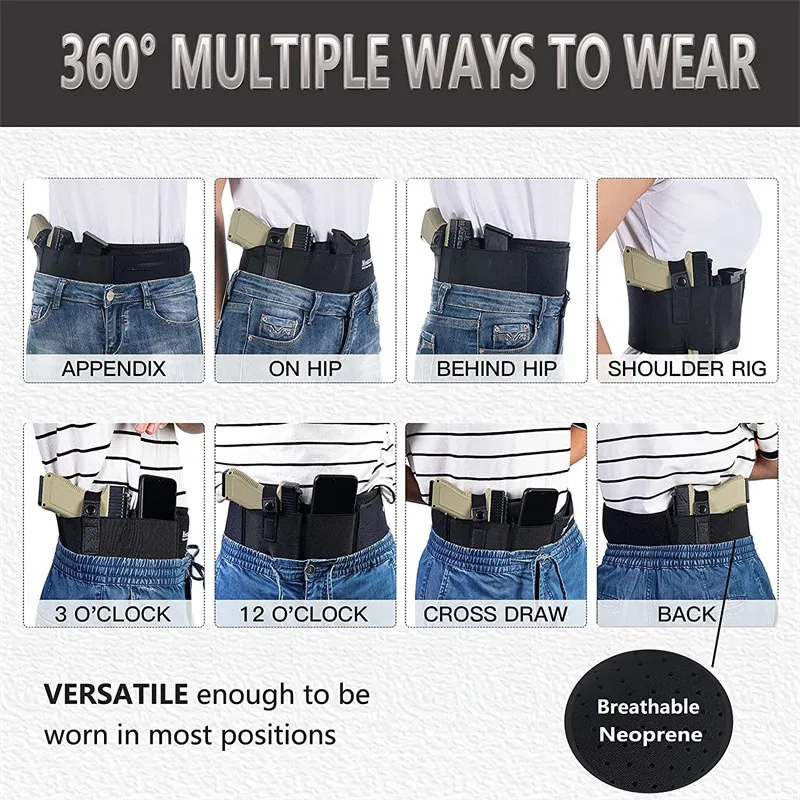 Tactical Belly Gun Holster Concealed Carry Waist Band Pistol Holder with Magazine Bag Invisible Waistband Holster pistol holster,gun holster