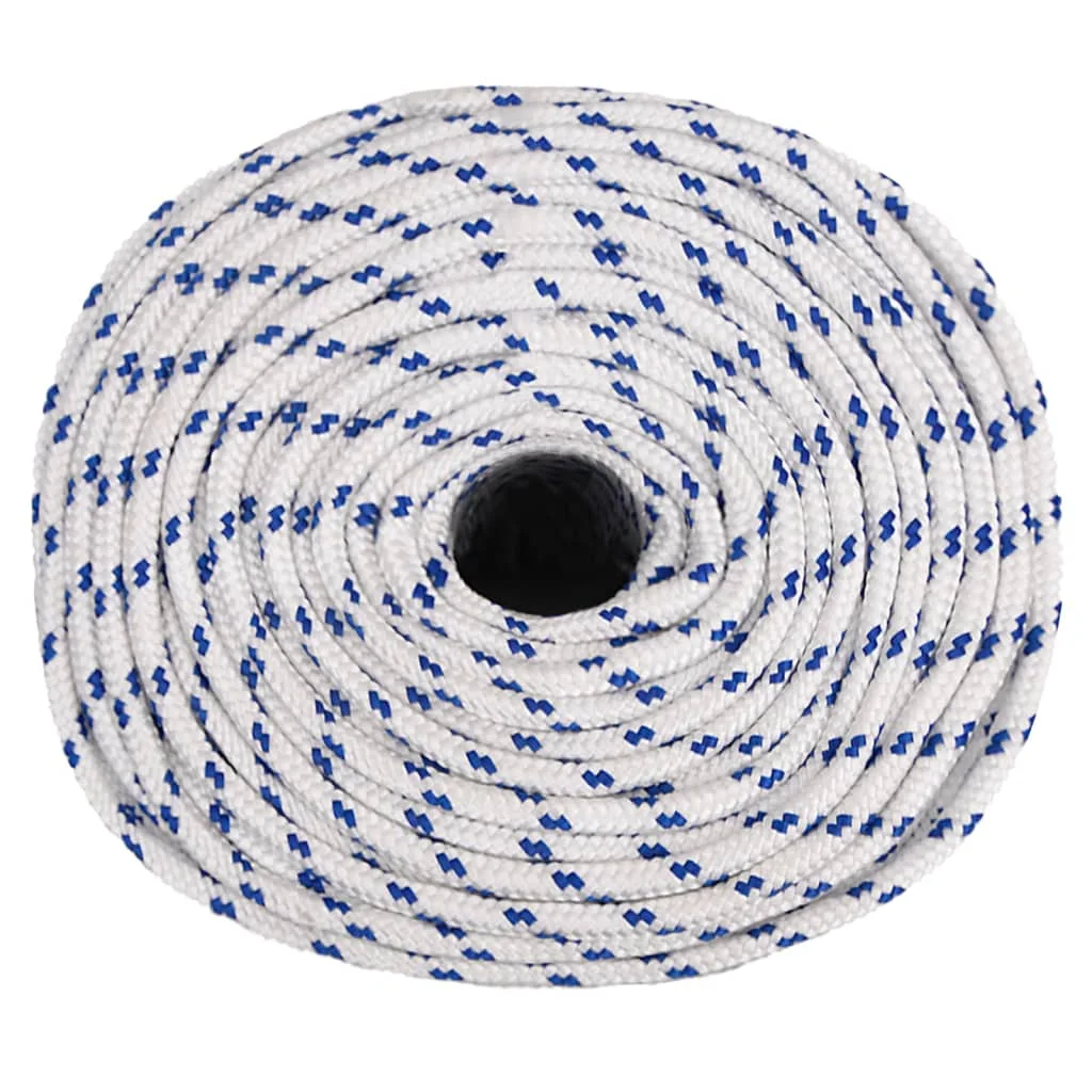 Weiße Bootsleine 6 mm x 25 m aus Polypropylen, Bruchlast 240 kg, für Anlegen, Segeln, Camping und Outdoor-Einsatz – Detail 3