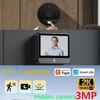 Telecamera Spioncino WiFi Digitale, Telecamera Occhio di Gatto per Porta, Visione Notturna 3M, Campanello Spioncino con Monitor Video PIR Danmini