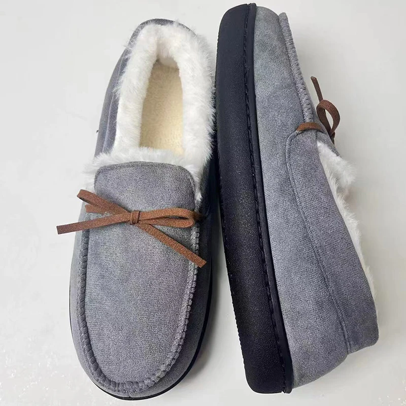 Cotton Fleece Winter Flat Shoes For Outdoor Casual