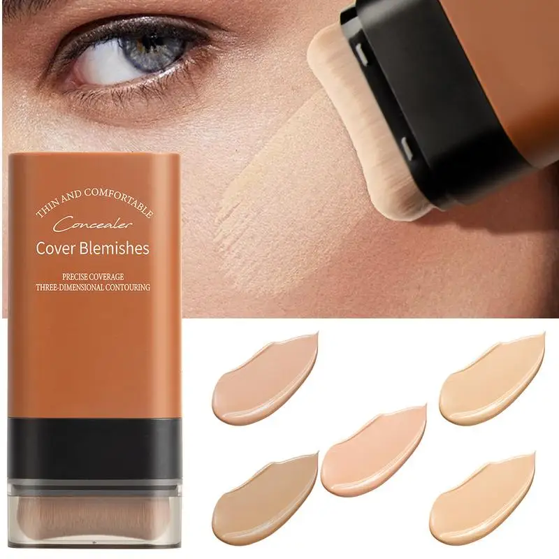 Matte Foundation Cream Stick Multi-Use Eraser Makeup Full Coverage Waterproof Lasting Oil-control Cover Acne Base With brush 6