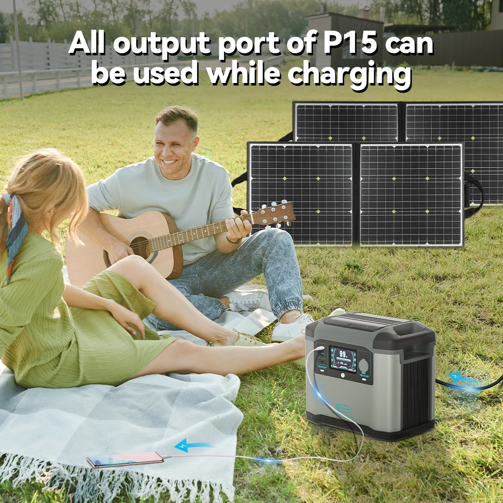FF Flashfish Solar Generator 230V 1500W Portable Power Station 1008Wh 280000mAh/3.6V for Home Emergency Battery Backup Outdoor 5