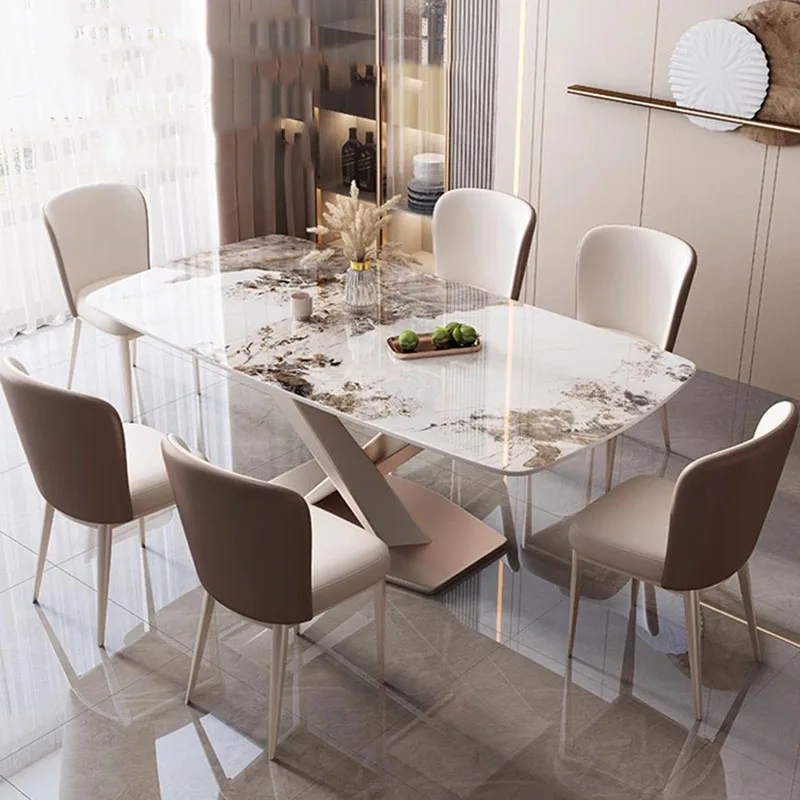 

Unfolding Luxury Dining Table Legs Metal Modern Rectangle Vintage Marble Dining Table Living Italy Mesa Comedor Home Furniture