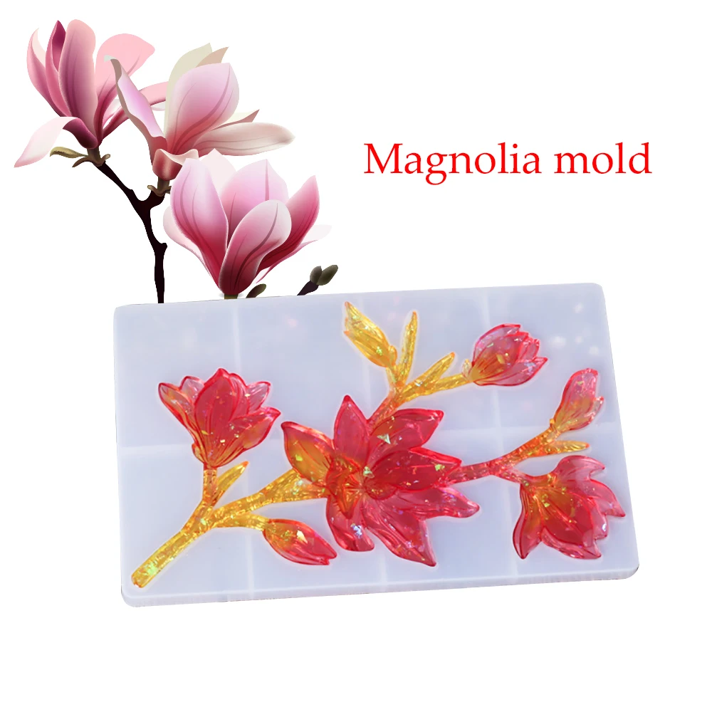 1PCS Magnolia Plum Blossom Bell Orchid Peony Silicone Mold Chewing Gum  Resin Clay Water Paper Flower Cake Decoration Tool - AliExpress