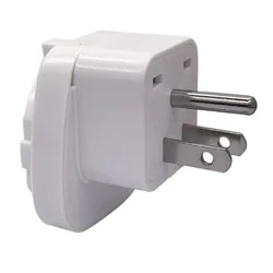 Universal Travel Adapter Plug - Black & White Grounded Power Converter (EU/UK/AU to US Type B, 10A 250V) - US plug (WHITE)