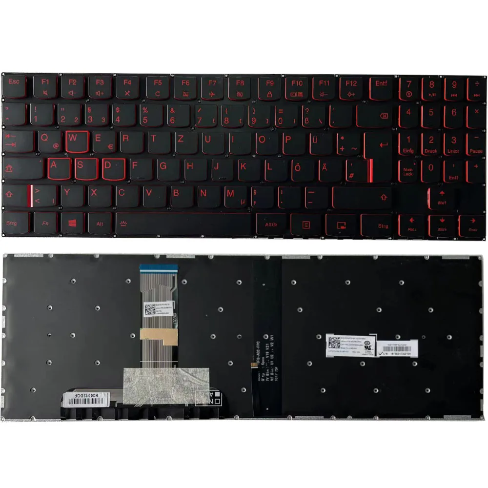 Nuova Tastiera Retroilluminata Gr/Tedesca Per Lenovo Legion Y530-15Ich Y540-15Irh Y720-15Ikb Y520-15Ikb Y540-17Irh R720-15Ikb Y520