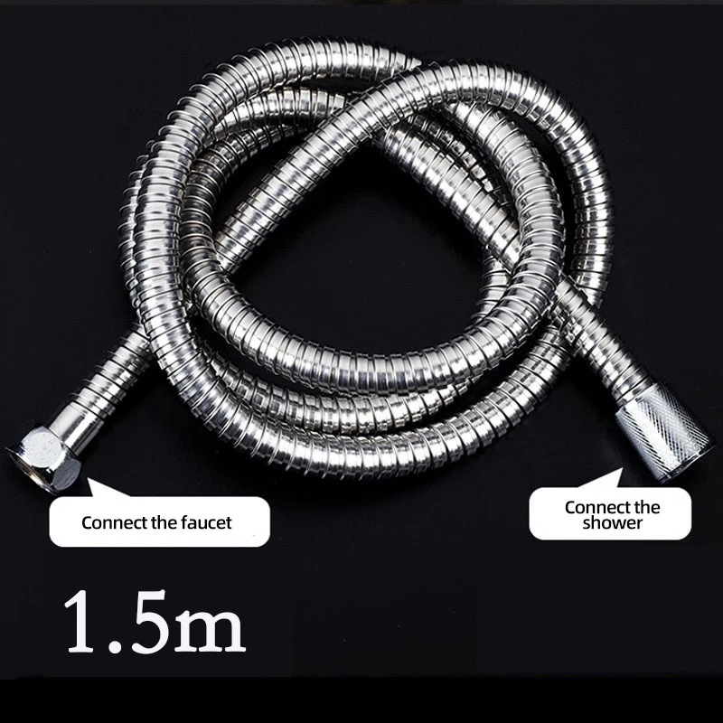 1.5m Flexible Shower Hose Plumbing Hoses Stainless Steel Chrome Bathroom Accessories Water Head Washers Showerhead Pipe bathroom accessories