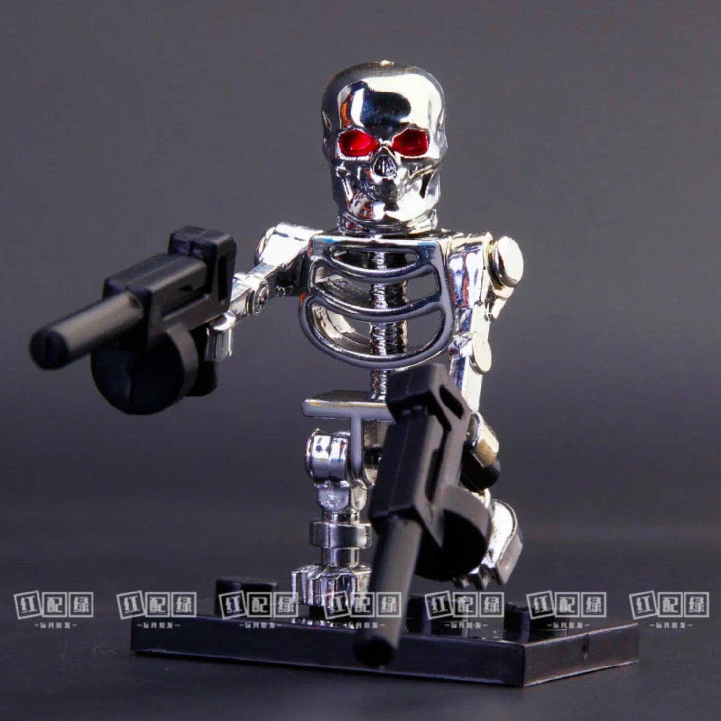 Chrome Skull Terminator T800 Robot Building Blocks Mini Action Figure Toys