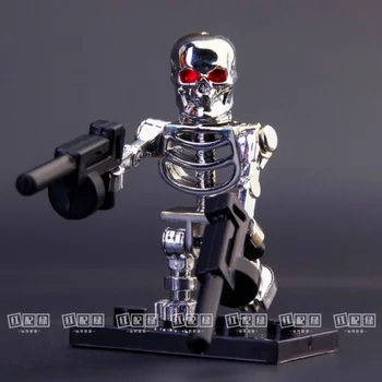 Chrome Skull Terminator T800 Robot Building Blocks Mini Action Figure Toys 1
