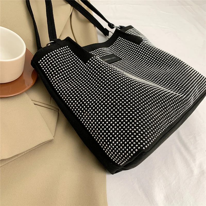 Hasp Pu Ladies Shoulder Bags Diamonds Design Sewing Thread Bags for Women 2025 New Hot Sale Fashion Bolsas Para Mujeres