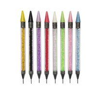 1PC Dual Heads Acrylic Metal Dotting Wax Pen Rhinestones Gem Picker Crystal Picking Nail Art Studs Dotter DIY Point Drill Tools 2