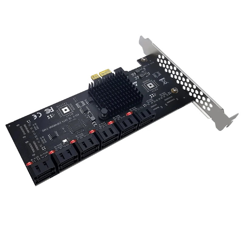 KOSDFOGE Scheda Adattatore Sata, da 1 a 5 Porte (Moltiplicatore Porta Convertitore Sata) Hub Scheda Riser con Cavo CC/Cavo Sata 7P, Supporto Hot Swap