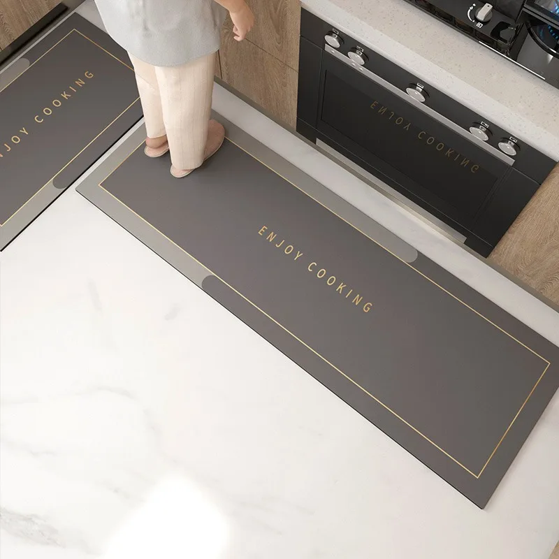 Rug for Kitchen Floor Mat Water-absorbing Non-slip Foot Mats Runway Long Carpet Black Carpets Minimalist Home Decoration Rugs 4
