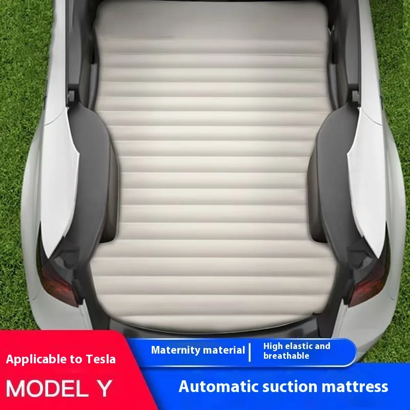 Tesla Model Y Car Air Cushion Mattress Inflatable Air Cushion Outdoor Camping Travel Special Suede Fabric Car Travel Bed