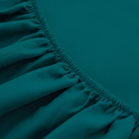 1 pièce de drap de lit de couleur unie pour chambre à coucher, bande élastique 100% Polyester autour de la literie, drap-housse uniquement (hors taies d'oreiller) 5