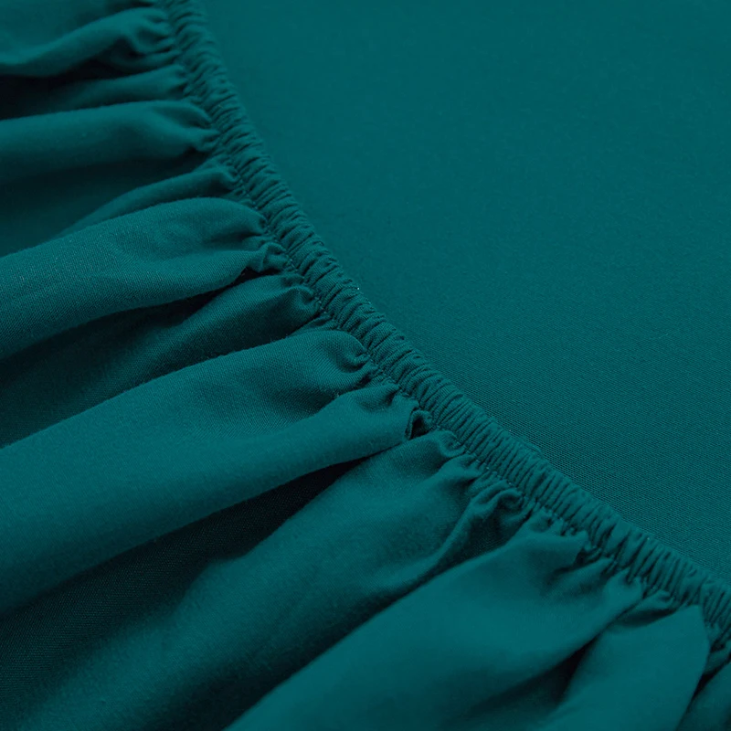 1pc solid color fitted sheet for bedroom 100%Polyeste Elastic Band Around bedding Fitted Sheet Only 30cm (excluding pillowcases) 3