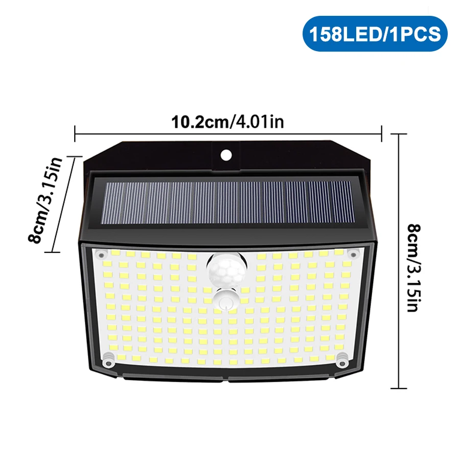 Enhanced Solar-Powered LED Motion Sensor Outdoor Wall Light, IP65 Waterproof