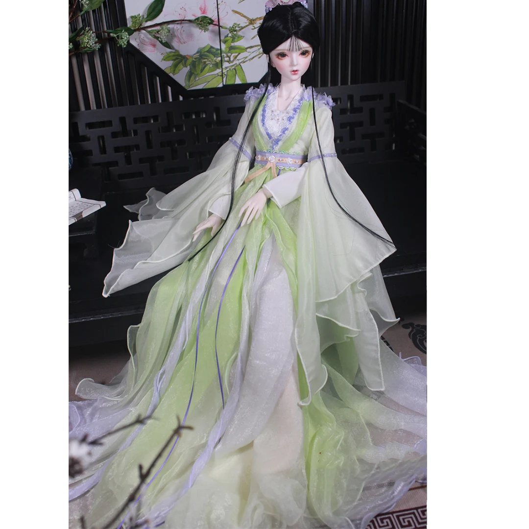 

1/4 1/3 Scale Ancient Costume BJD Clothes Chinese Hanfu Fairy Long Dress For BJD/SD MSD SD13 Big Girl Doll Accessories A1886