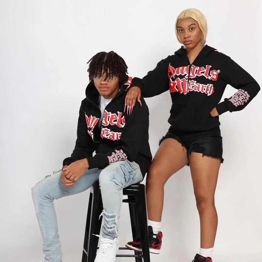 

European and American Hiphop Star Letter Print Hoodies Women Y2K Sweatshirt Long Sleeve High Street Oversize Casual Loose Jacket