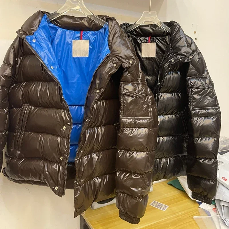 Winter warm men's down jacket High quality fluffy white goose down casual jacket early autumn fashion solid color short coat 6