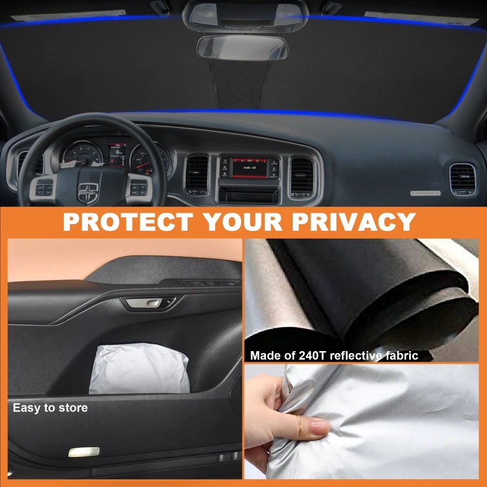 For Dodge Charger 2011- Car Windshield Sunshade Cover Front Window Sun Shade Visor UV Protector Car Interior Accessories