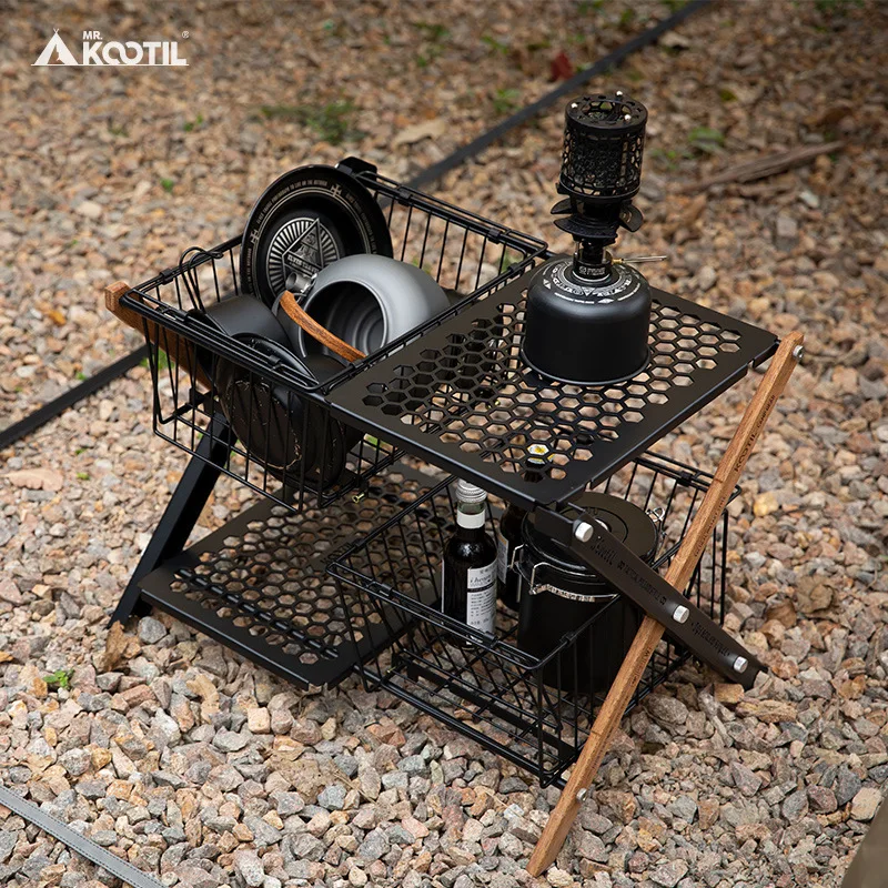 Mr.kootil 軽量ポータブルキャンプ X タイプダブルラックフラット