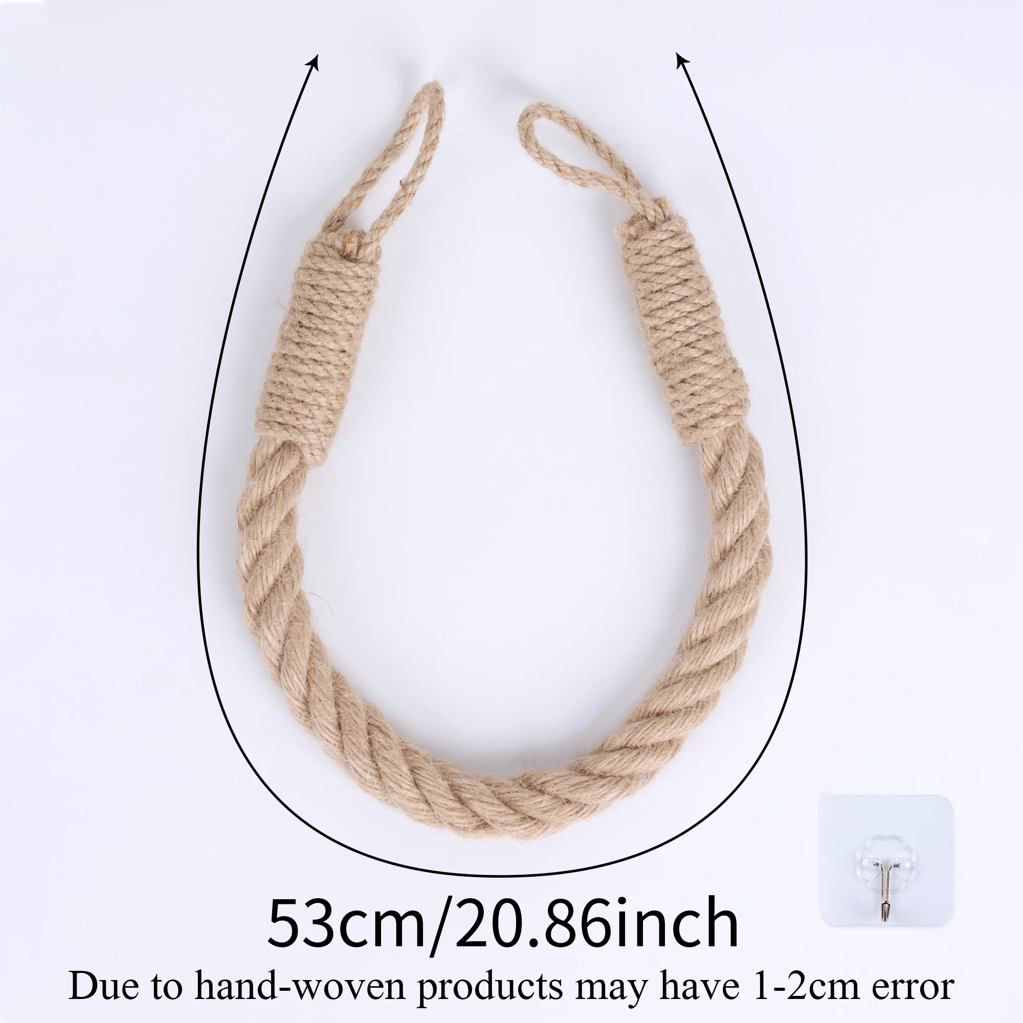 Nail-free Hemp Rope Tissue Holder Wall Hanging Cotton Hemp Bathroom Storage