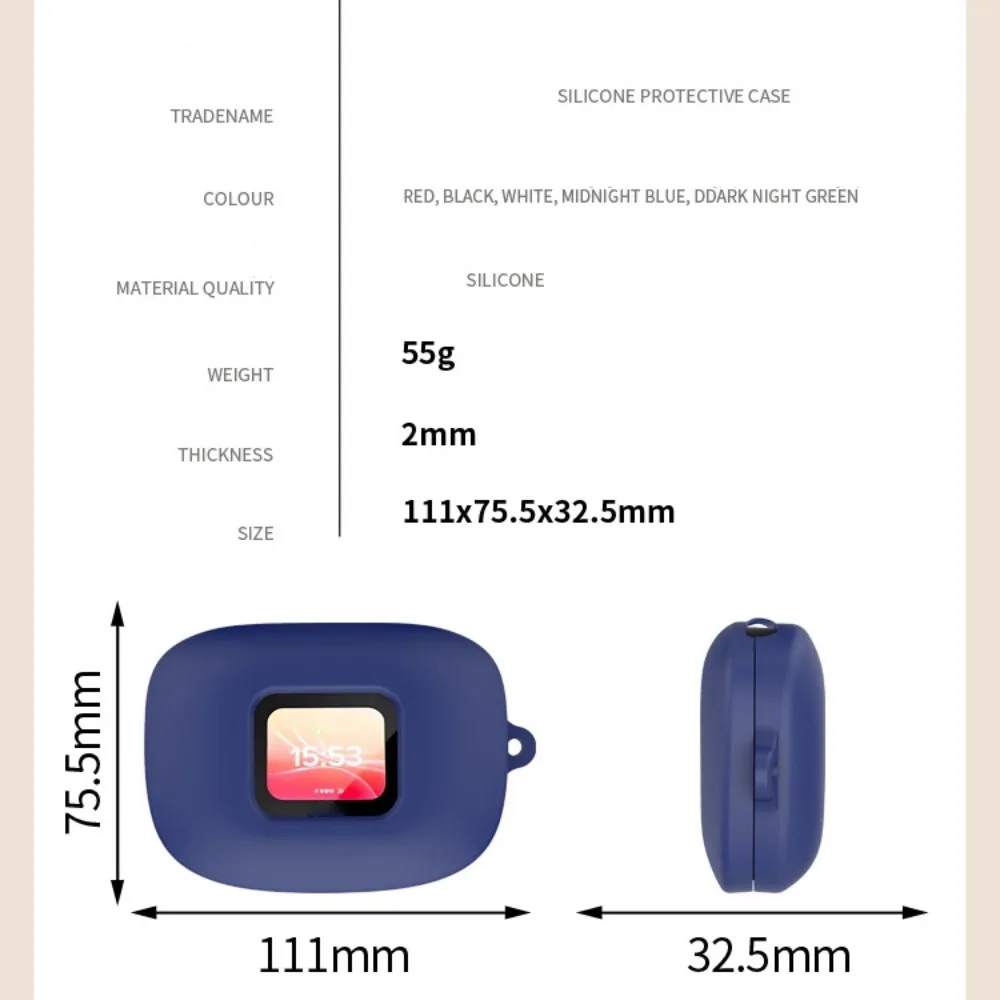 Soft Silicone Case Cover Shockproof Protective Protector with Hook Headphone Accessories Shell for Cleer arc 3