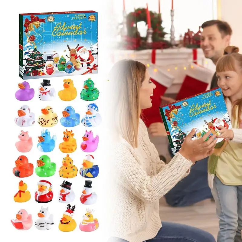 Toy Advent Calendar Duck Toys Cartoon Advent Calendar Holiday Colorful Animal Toys Cute Children For Home Decoration