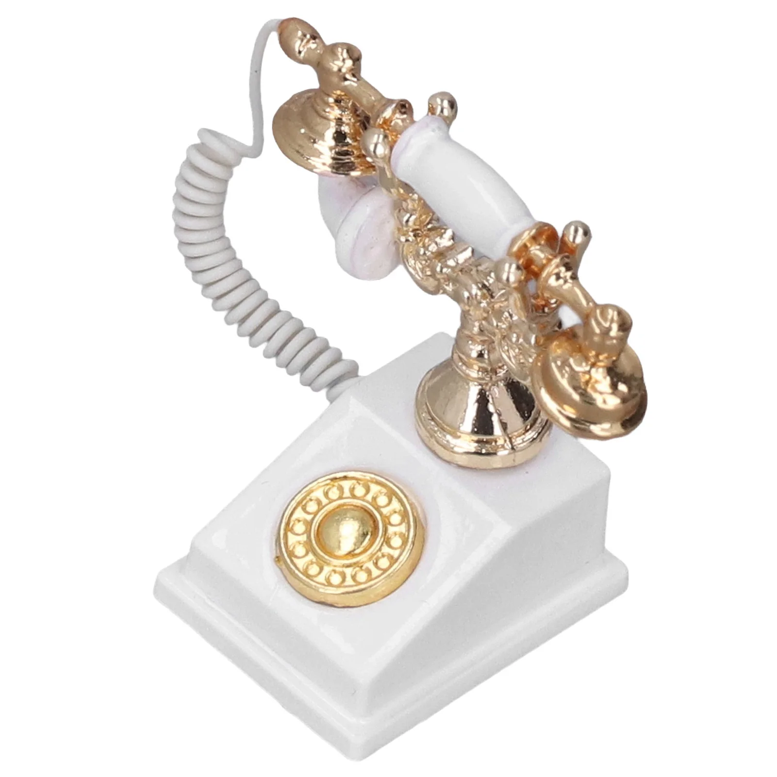 1:12 Dollhouse Accessories Dollhouse Mini Phone Model Retro Simulation European Vintage Phone Model Decoration