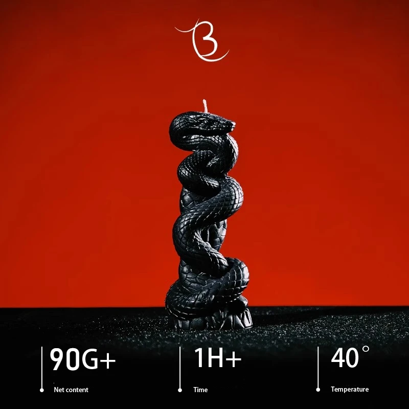 Serpent Shaped Low-Temperature Sexy Candle Handmade BDSM Wax Play Drip Candle Skin-Safe Scented Oil for Erotic Mood & Massage