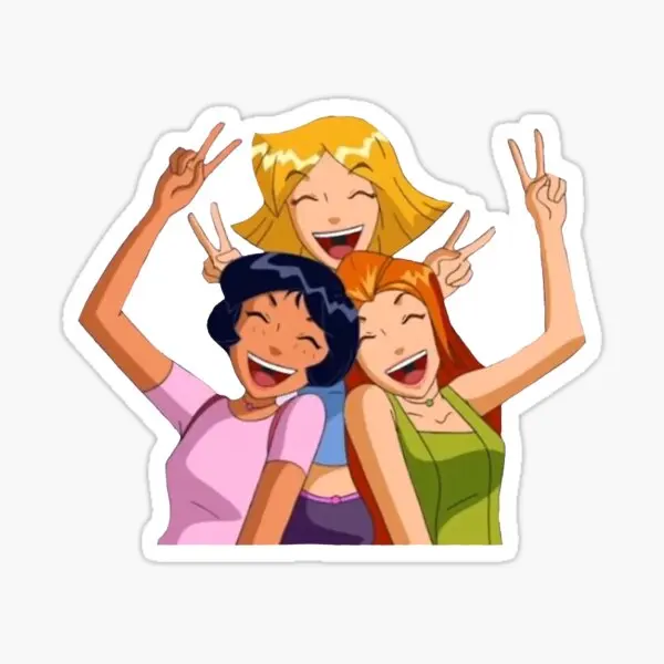 

Totally Spies Peace Signs 5PCS Car Stickers for Room Fridge Laptop Stickers Print Water Bottles Art Home Background Cute Car