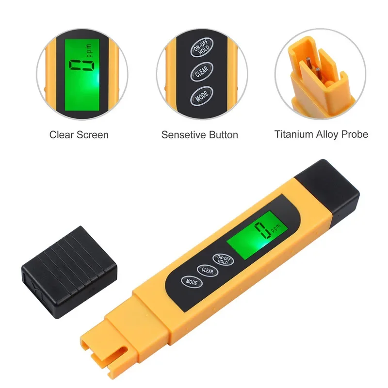 Precision PH Meter TDS&EC&Temperature Digital Water Quality Tester Aquaculture Swimming Pool Laboratory Tester