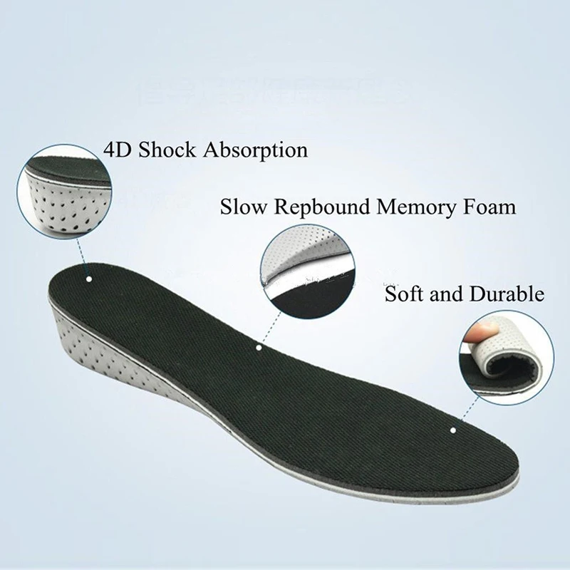 ZK50 1 Pair Insoles Breathable Half Insole Heighten Heel Insert Sports Shoes Pad Cushion Unisex 2-4cm Height Increase Insoles
