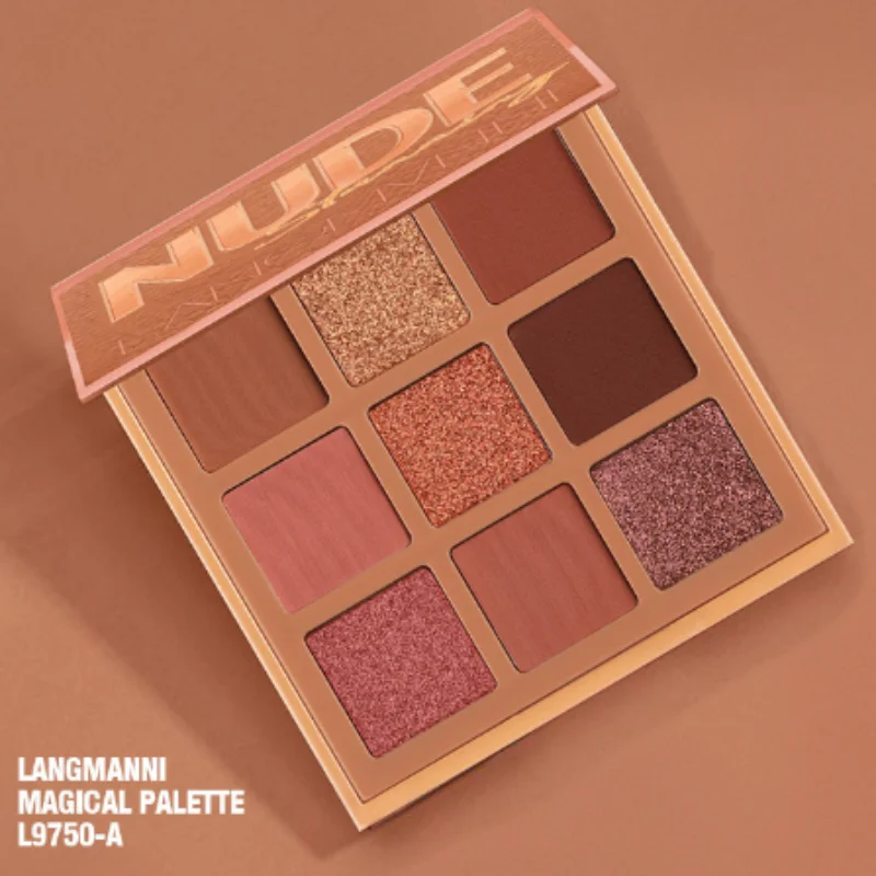 Hot Sale Langmanni Huda 9 Palace Eye Shadow Disc Pearlescent Matte Durable Exit Silty