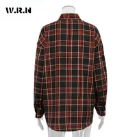Fashion Baggy Plaid Women'S Blouse Elegant Lapel Long Sleeve Shirts And Blouses Vintage Pocket Lace-Up Top Female 2025 - Image 6