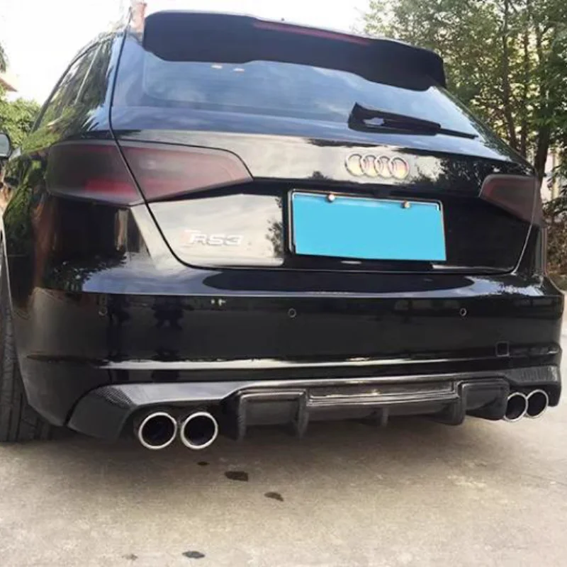 

Rear Bumper Diffuser Lip Spoiler For Audi A3 Hatchback Sline 2014-2020 Convertible Real Carbon fiber Non For A3 Standard