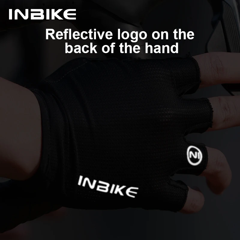 INBIKE Cycling Bike Half Finger Non-slip Gloves Shockproof Summer Breathable MTB Road Bicycle Gloves Men Cycling Equipment 5