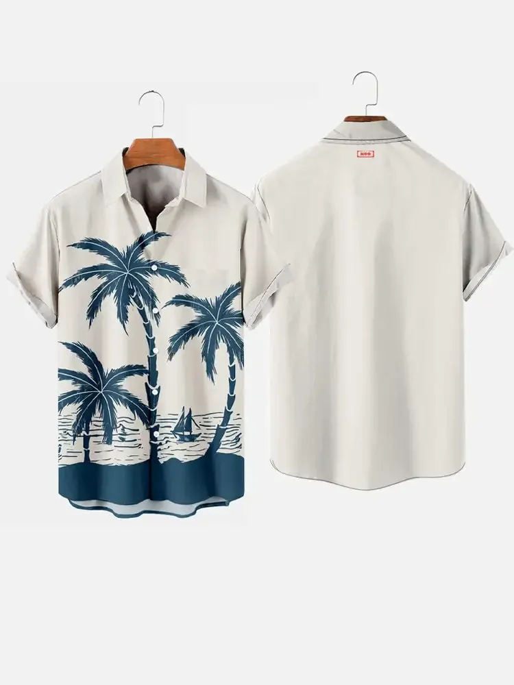 

Hawaiian Style Men's Casual Short Sleeve Shirt 3D Printed Comfortable Lapel Open Cardigan Men's Tops Plus Size Shirt