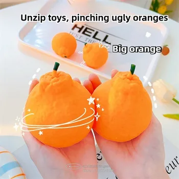 Realistic Orange Stress Ball - Slow Rising Squeeze Toy for Anxiety Relief, Cute Citrus Fidget Sensory Toys for Adults Kids, Funn